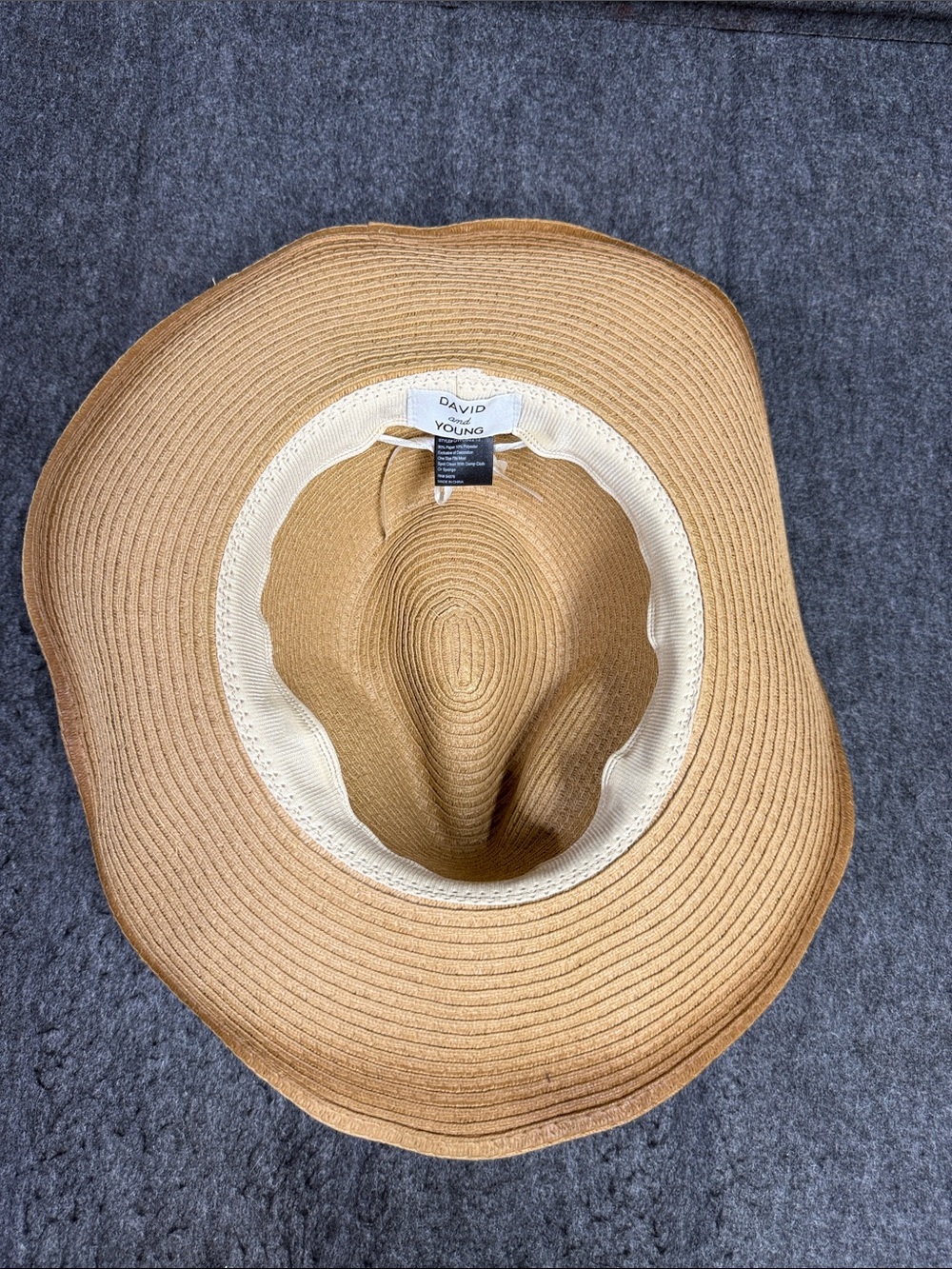 David and Young Tan Straw Sun Hat with Braided Band - Picture 3 of 4